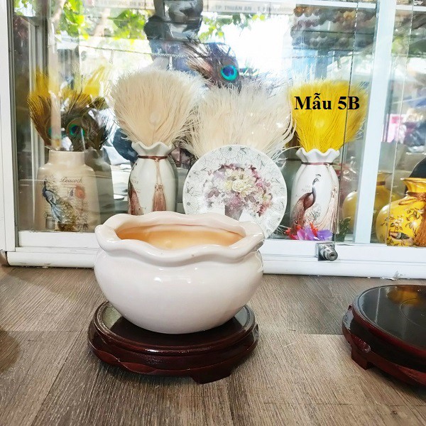 Chậu Gốm Sứ Tai Bèo Trơn Trồng Cây cảnh ( Sen đá, Xương rồng,cắm hoa vải,hoa giả..)