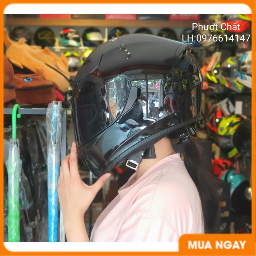Giá Tận Kho - Nón bảo hiểm Fullface ROC R05 2 kính đen bóng lên kính