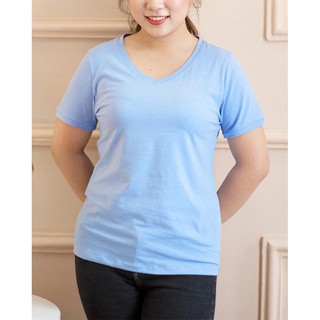 Áo thun nữ cổ tim - Xanh biển