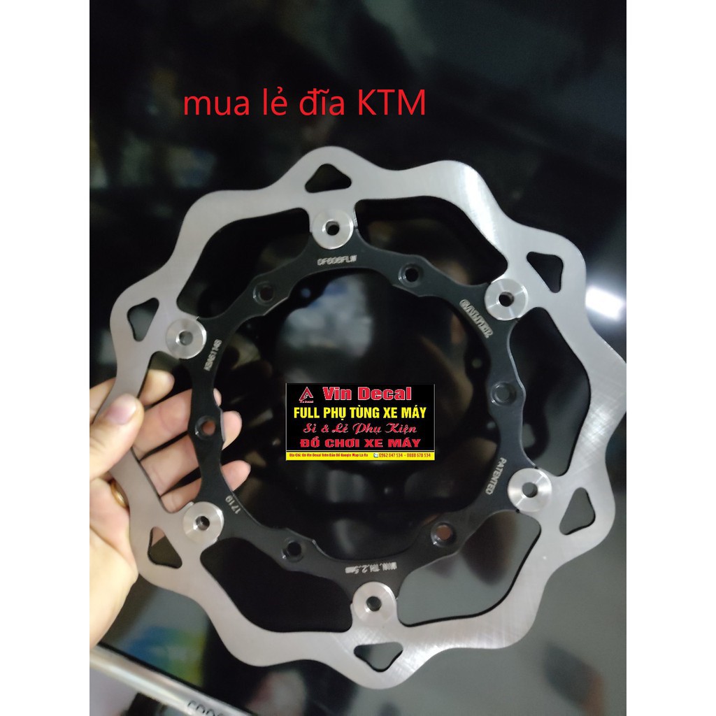 Đĩa KTM 260mm + Lòng đĩa 4 lỗ 5 lỗ CNC - dochoixemay