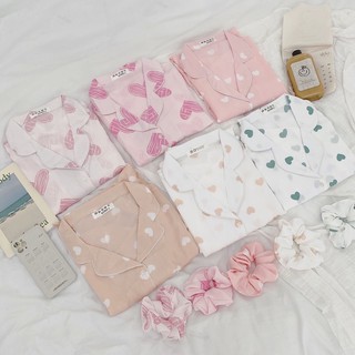 Bộ ngủ pijama lụa chất đẹp kèm dây buộc tóc 🌸