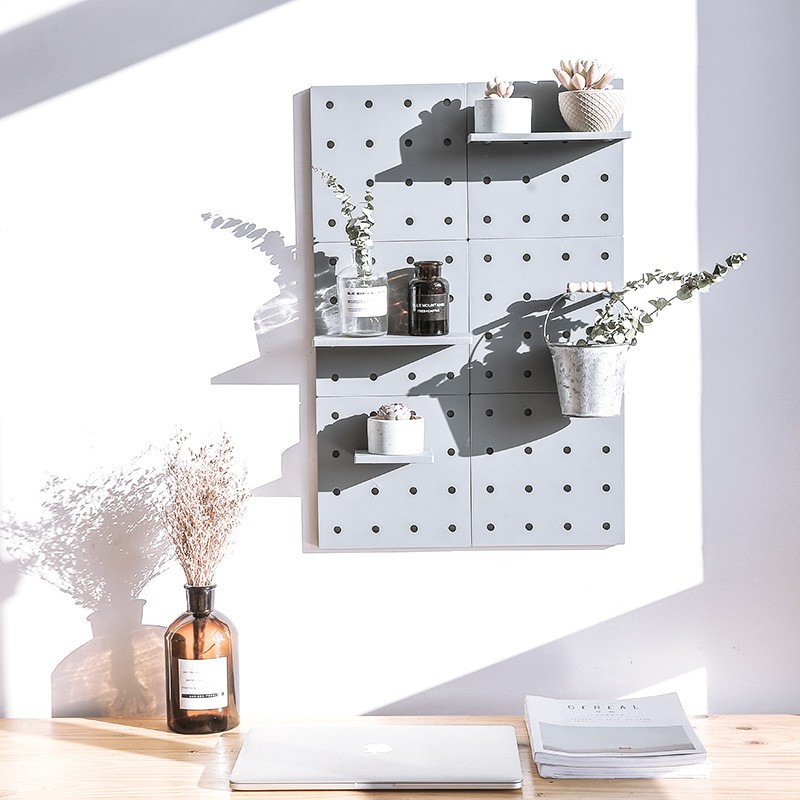 Bảng Pegboard Đục Lỗ Treo Tường Bảng Kệ Giá Dán Tường Treo Đồ Gia Dụng