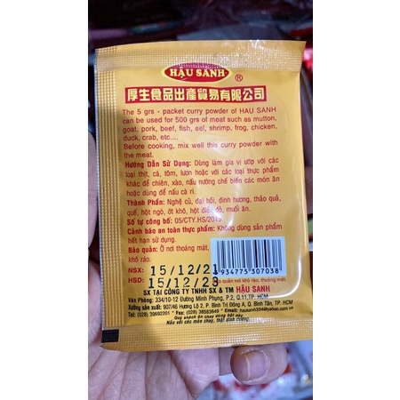 Bột ngũ vị hương / bột cà ry caribo Hậu Sanh gói 5g