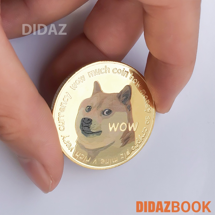 Đồng Xu Dogecoin - Dogcoin to the moon, Bitcoin mạ vàng, bạc 24k đồ lưu niệm,trang trí,sưu tầm, quà tặng DX08