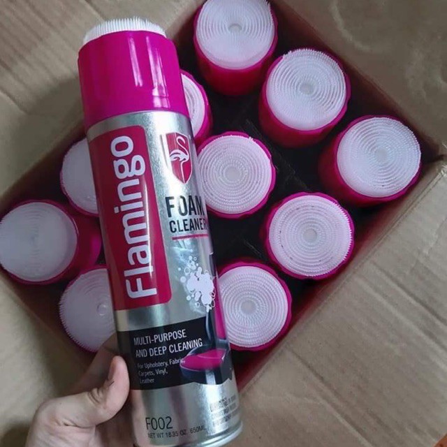Combo 5 chai xịt bọt vệ sinh nội thất, ghế da Flamingo cực sạch 500ml.