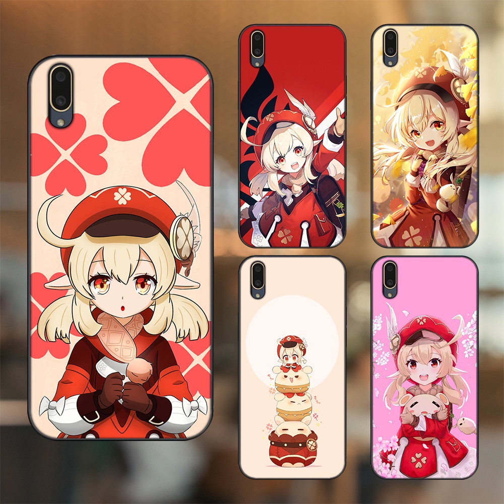 Ốp lưng Vivo V11 viền đen in hình Klee Genshin Impact