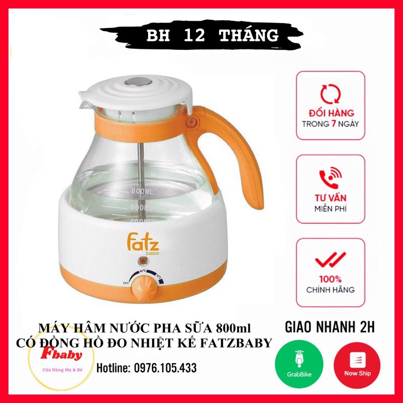 [ BH 12 tháng ] Máy hâm nước pha sữa fatz baby 800ml ( có đồng hồ đo nhiệt kế )