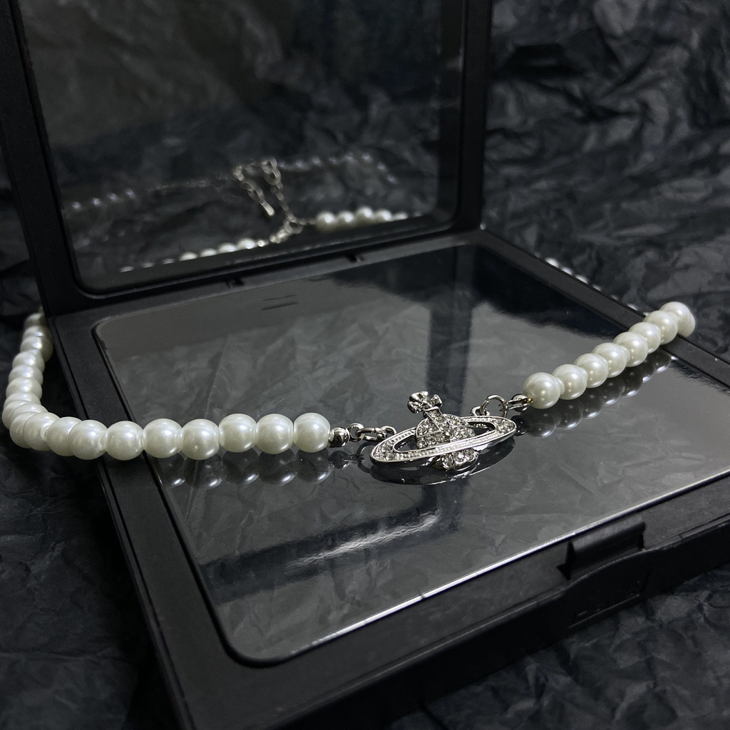 Vòng cổ Mặt Ngọc Trai Nhân Tạo Phong Cách Hip Hop Cổ Điển Thời Trang Cho Nữ