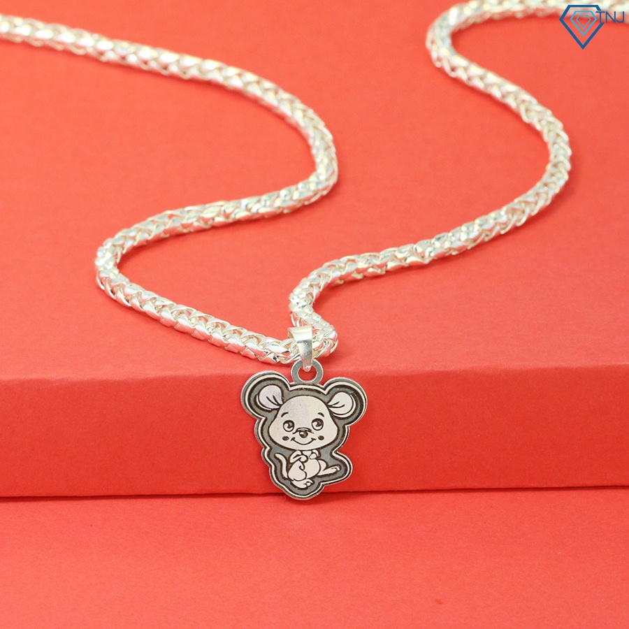 Dây chuyền bạc cho bé hình con chuột khắc tên DCT0064 Trang Sức TNJ