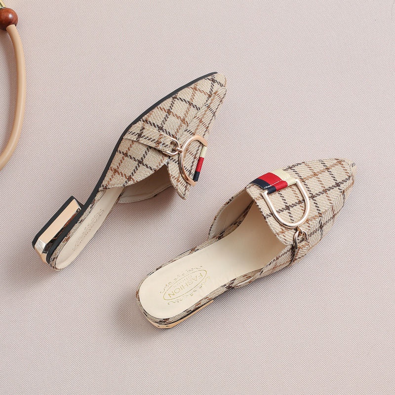 Mũ nửa đầu IELGY mũi nhọn đế bằng phong cách Hàn Quốc