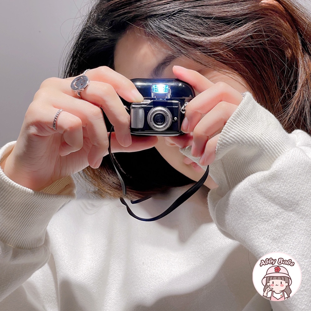 Vỏ Bảo Vệ Hộp Sạc Tai nghe không dây Airpods 1 / 2 / pro Bằng TPU Mềm Hình Máy Ảnh 3D Sáng Tạo