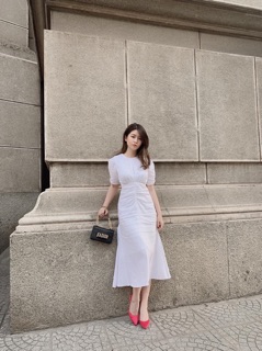 ĐẦM MAXI TRẮNG ĐUÔI CÁ NHÍU NGỰC