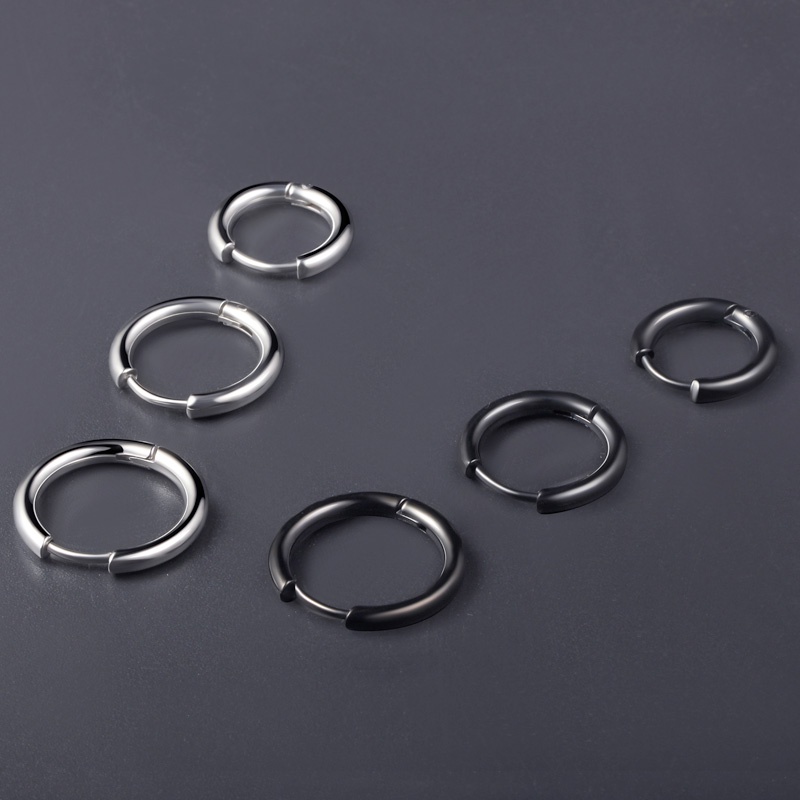 1 chiếc - Khuyên tai titan loại mỏng 2.0mm không đen không rỉ