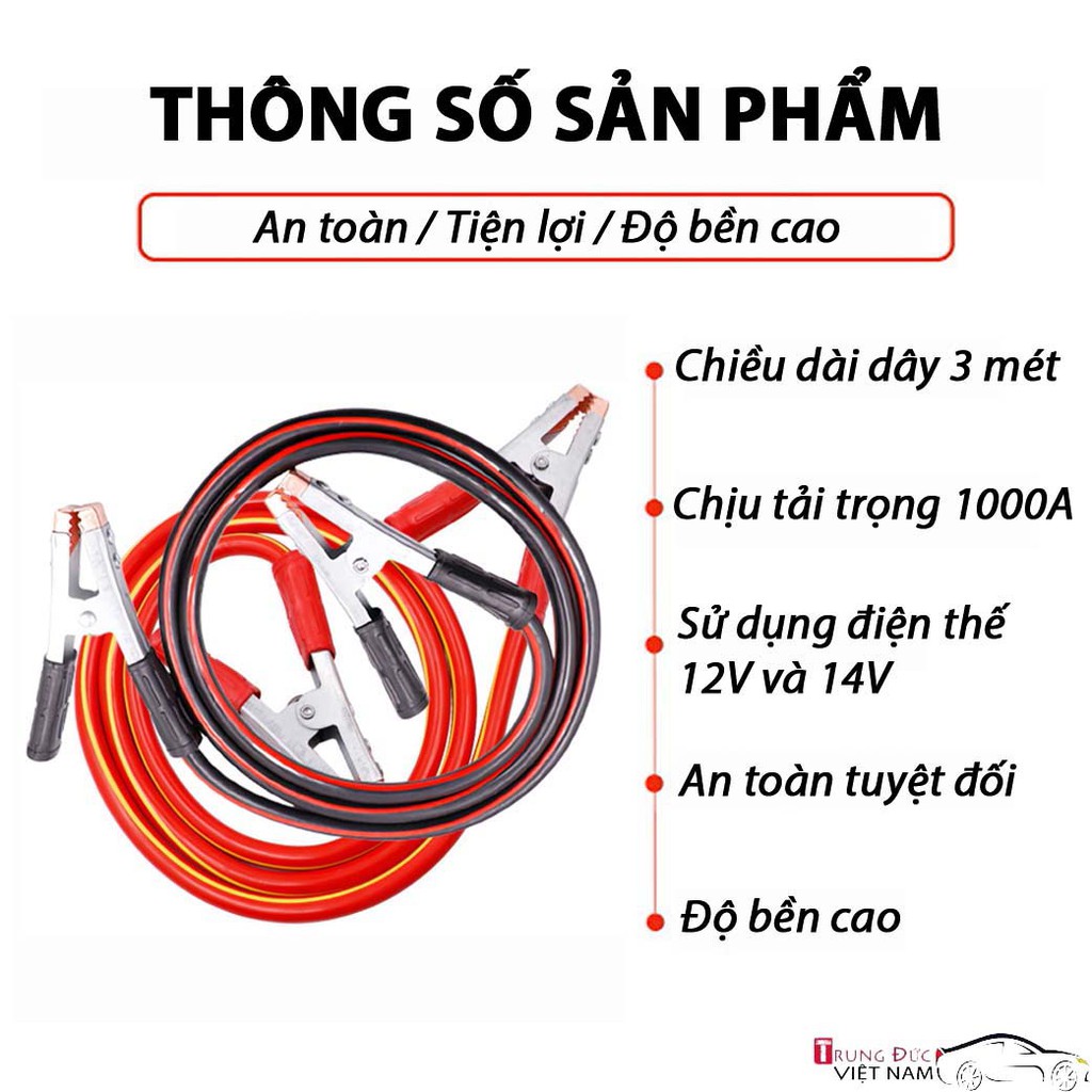 Bộ Dây Câu Bình Ắc Quy 1000A - Trung Đức VN