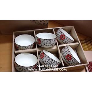 gia SỐC bộ bát nhật 6 bát 6 đũa