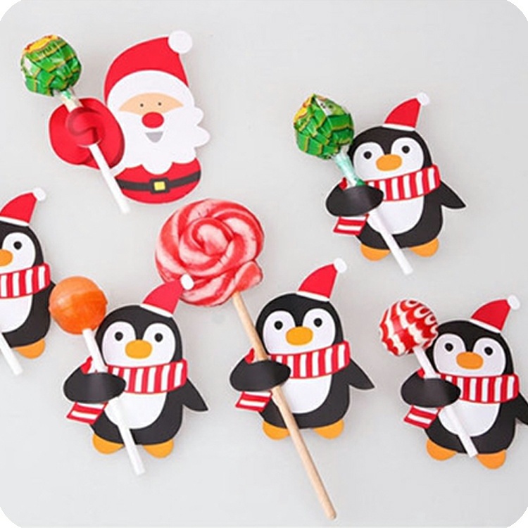 Thẻ giấy gắn kẹo mút 50 Icon NOEL giáng sinh