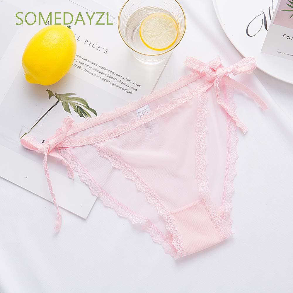 Quần Lót Cotton Không Đường May Lưng Thấp Phối Ren Màu Sắc Trơn Gợi Cảm Cho Nữ