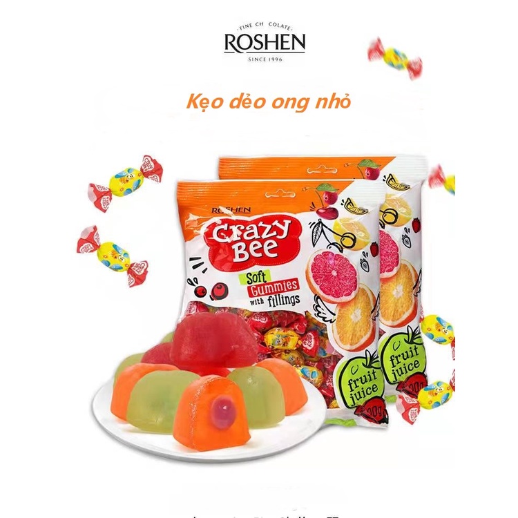 Kẹo dẻo trái cây Crazy Bee Roshen nhập khẩu từ Nga