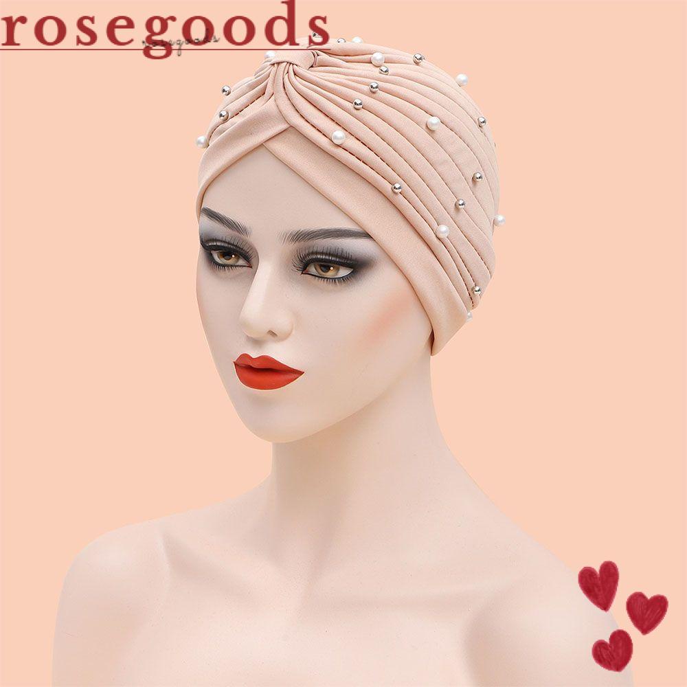 Khăn Turban Trùm Đầu Bằng Polyester Màu Trơn Đính Hạt Nhiều Màu Phong Cách Ả Rập