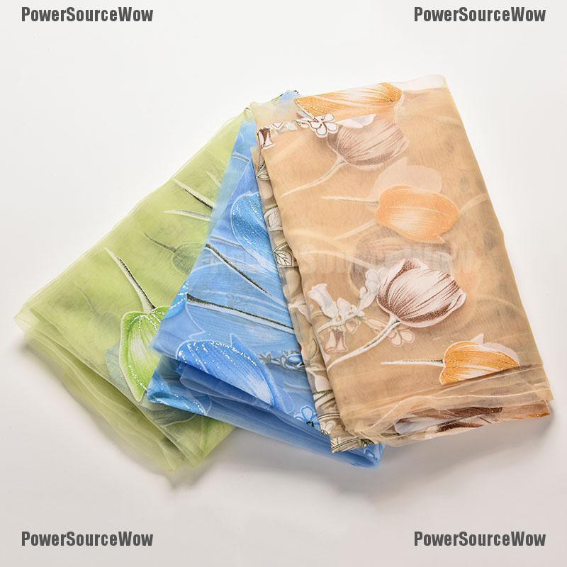 Rèm Cửa Vải Tuyn Hình Hoa Tulip Chất Liệu Polyester Kích Thước 100x200cm