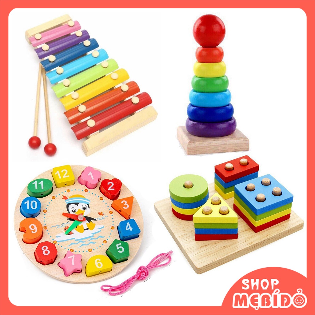 Đồ Chơi Gỗ Cho Bé Phát Triển Tư Duy Trí Tuệ Nhiều Màu Sắc Sinh Động Shop Mẹ Bí Đỏ PK76