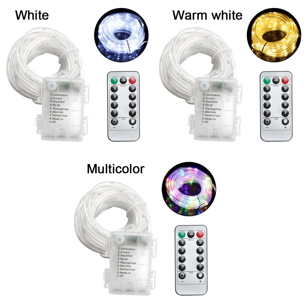BORAG Dây Đèn LED 10M 100 Bóng Hình Ống PVC Chống Nước Trang Trí Nhà Cửa