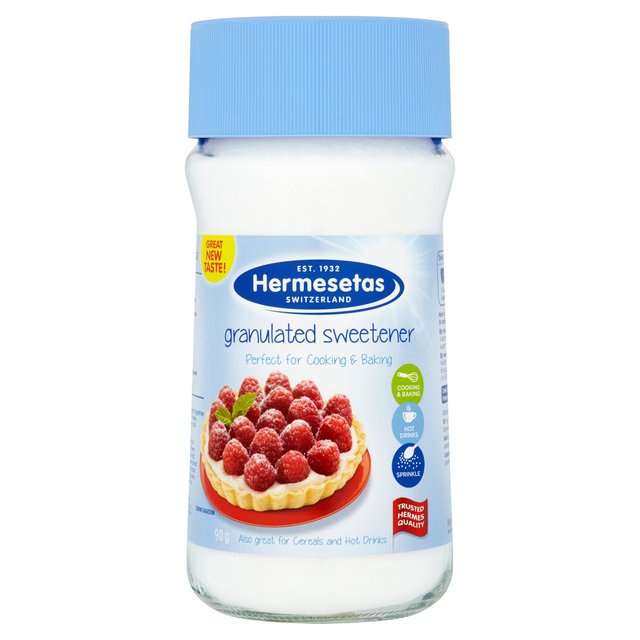 Đường ăn kiêng Hermesetas thấp năng lượng đóng lọ 90g dành cho người bị tiểu đường, huyết áp và béo phì