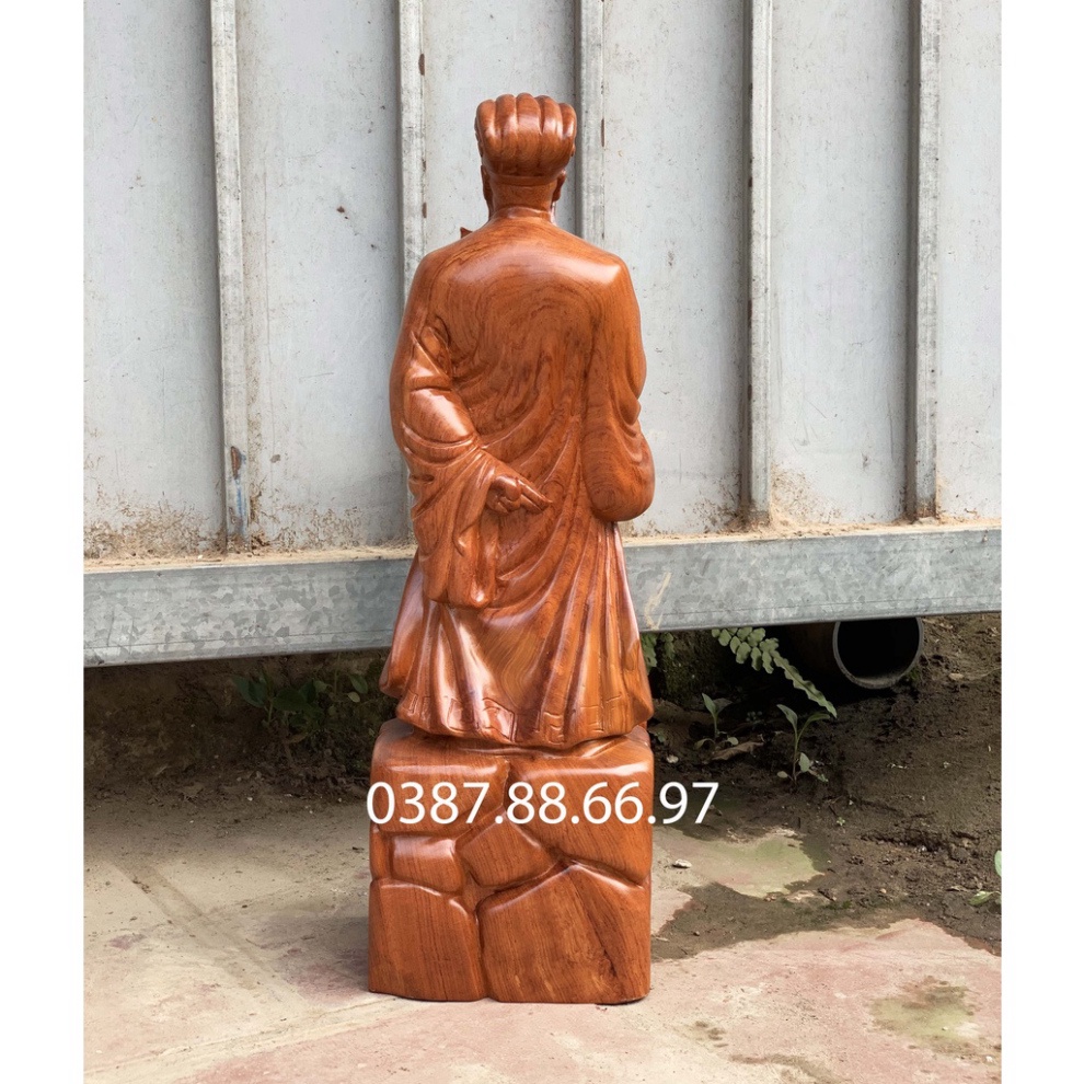 Tượng khổng minh gia cát lượng tiên sinh cao từ 30cm đến 60cm chất liệu gỗ hương