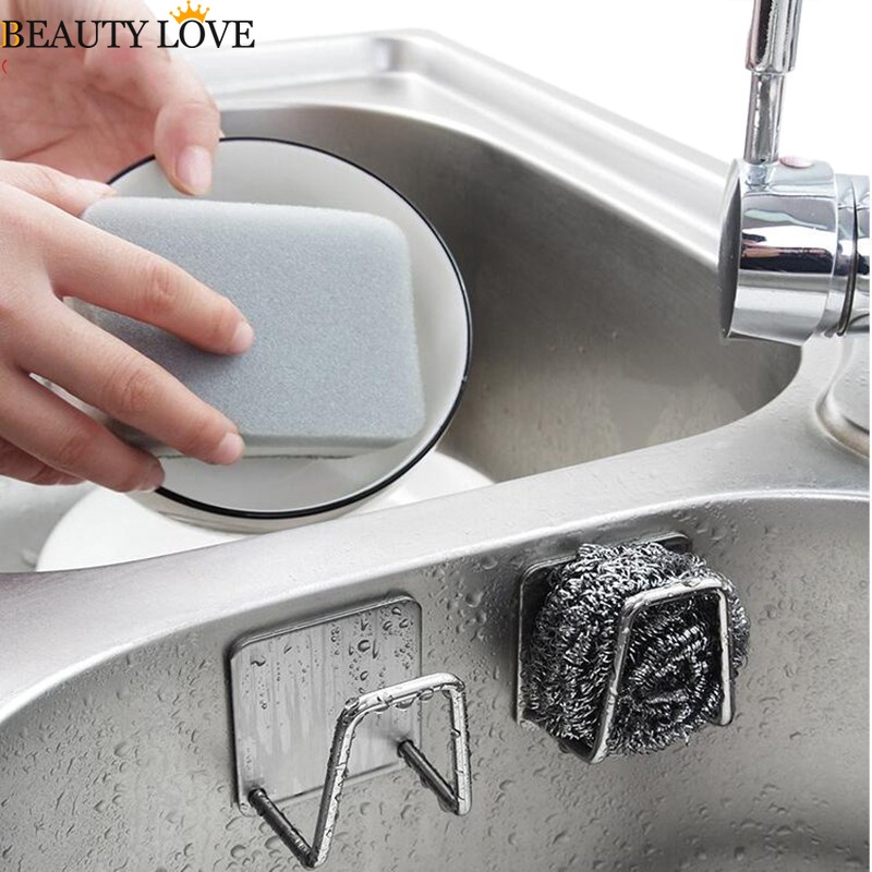 Giá Đỡ Bọt Biển / Miếng Rửa Chén / Đồ Dùng Nhà Bếp Bằng Thép Không Gỉ Tiện Dụng