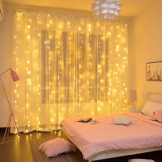 Bộ đèn led thả rèm 8 chế độ 3x3m trang trí sinh nhật, sự kiện, tiệc cưới mã dj-002