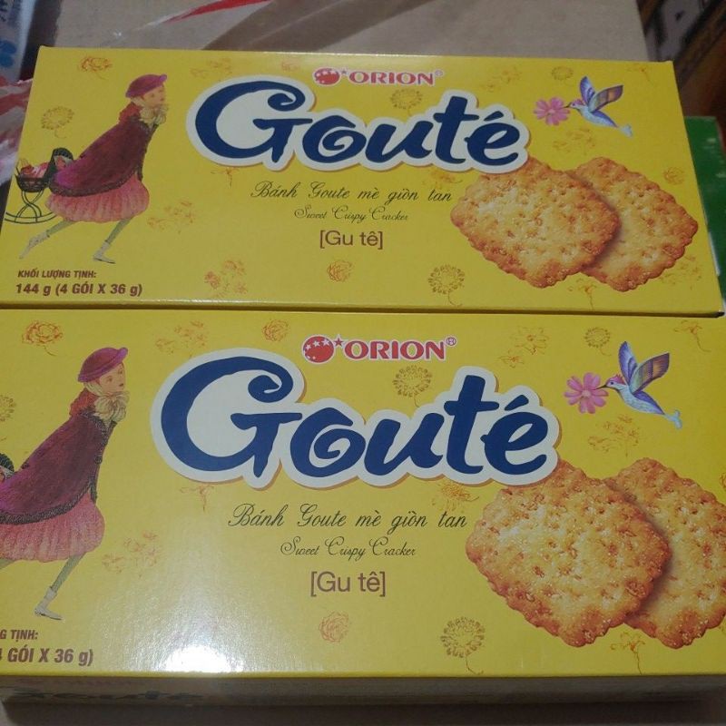 Bánh Goute Mè Giòn Tan Hộp 144g (4 gói x36g)