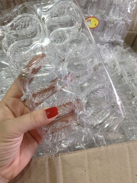 Bán sỉ - set 12 kẹp tóc màu trắng trong