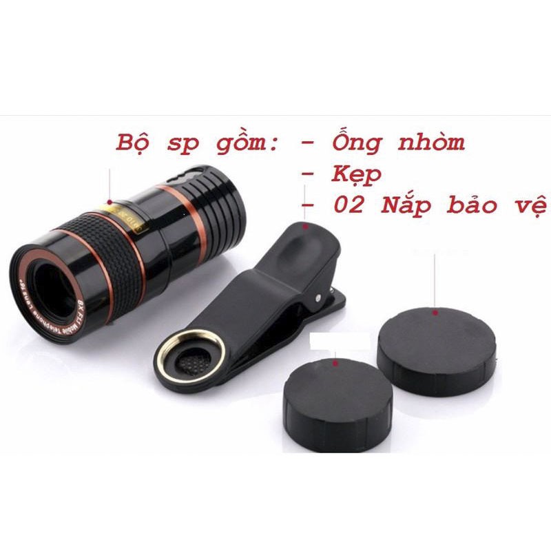 Lens chụp ảnh từ xa Tele Zoom 8X đa năng cho mọi điện thoại