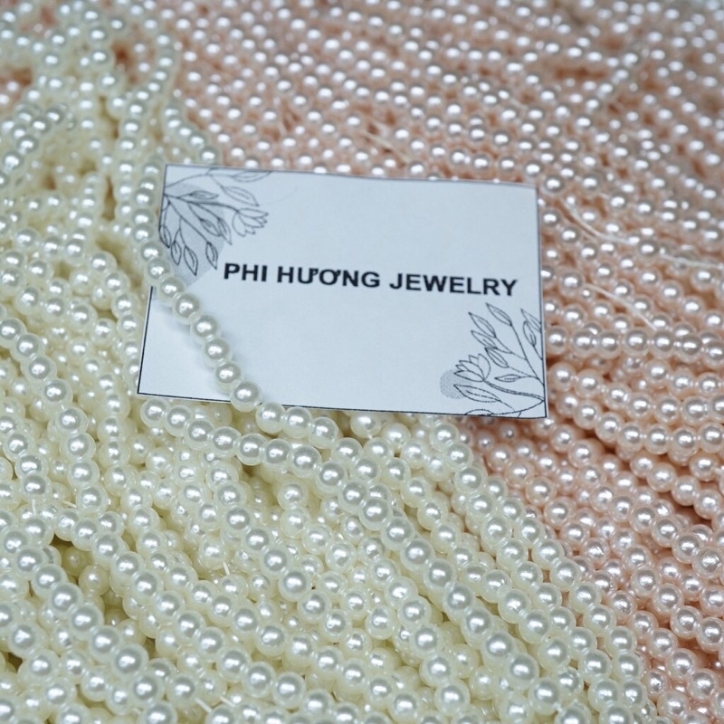 (Hàng loại A) Hạt trai hạt bẹt không lỗ 4-5-6-8-10-12mm trang trí thủ công handmade