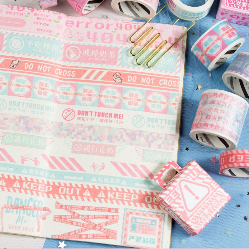 Băng dán Washi tape CHỦ ĐỀ CẢNH BÁO
