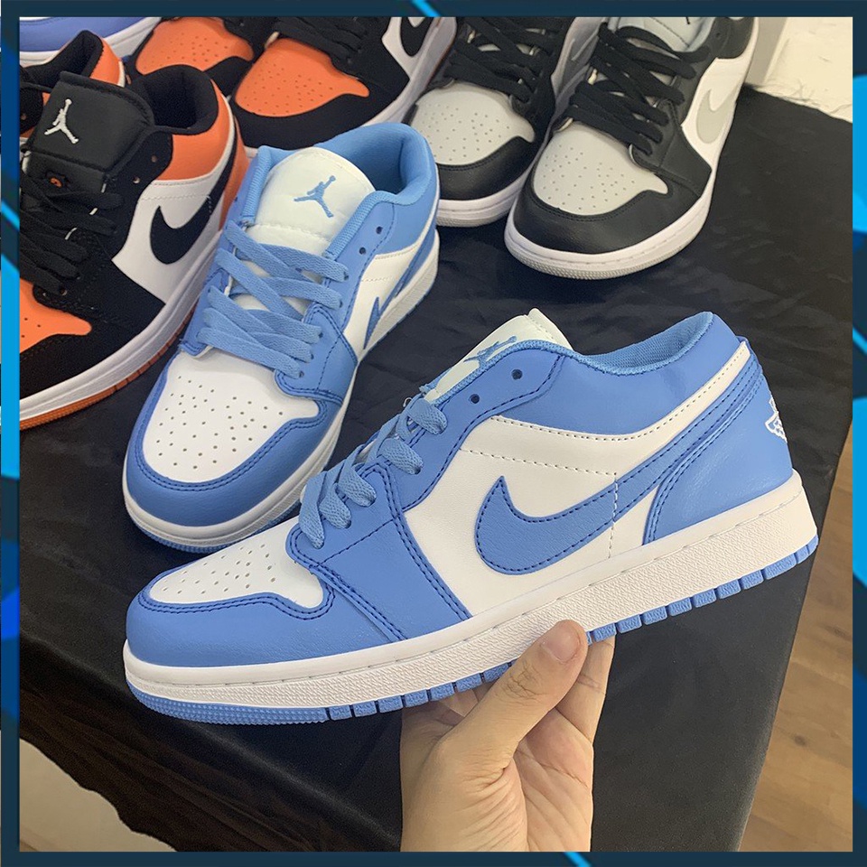 Giày thể thao sneaker JD Xanh Trắng cổ thấp hight full size nam nữ da bò đôt không cháy