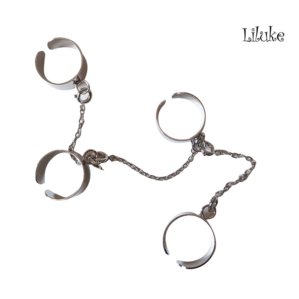 Nhẫn Hợp Kim Đính Đá Nhiều Lớp Phong Cách Hip Hop Thời Trang Cho Nữ