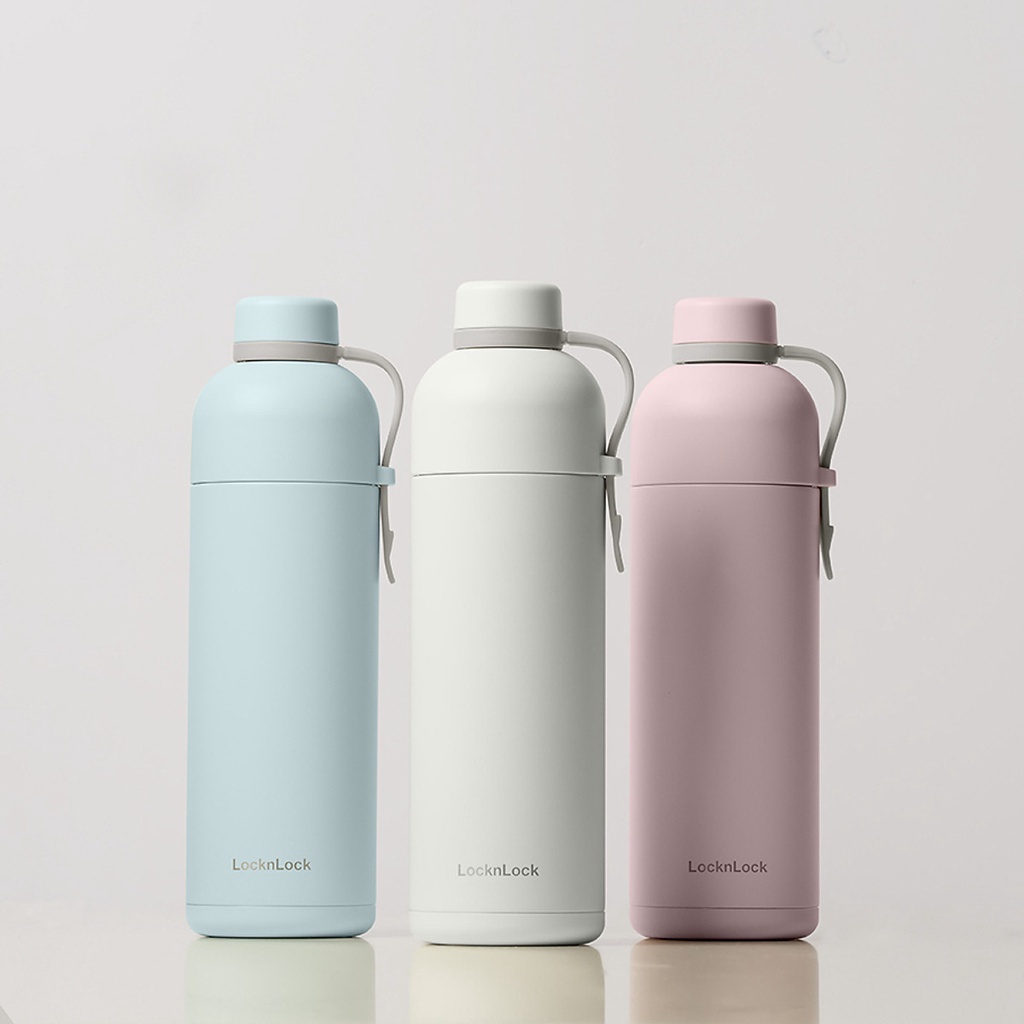 Bình giữ nhiệt LocknLock Belt Bottle LHC4267 490ml màu pastel dịu mắt - BABYHOPSG