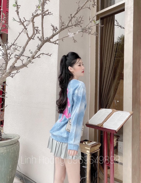 BÁN SỈ ÁO NỈ NỮ LOANG MÂY XANH TRẮNG THÊU GẤU KENZ CHO NỮ | BigBuy360 - bigbuy360.vn