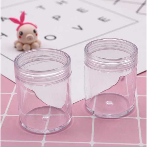 KDC - Lọ nhựa nắp vặn đường kính 4cm x cao 5cm đựng dụng cụ, lưỡi câu, đất nặn, bột màu, DIY