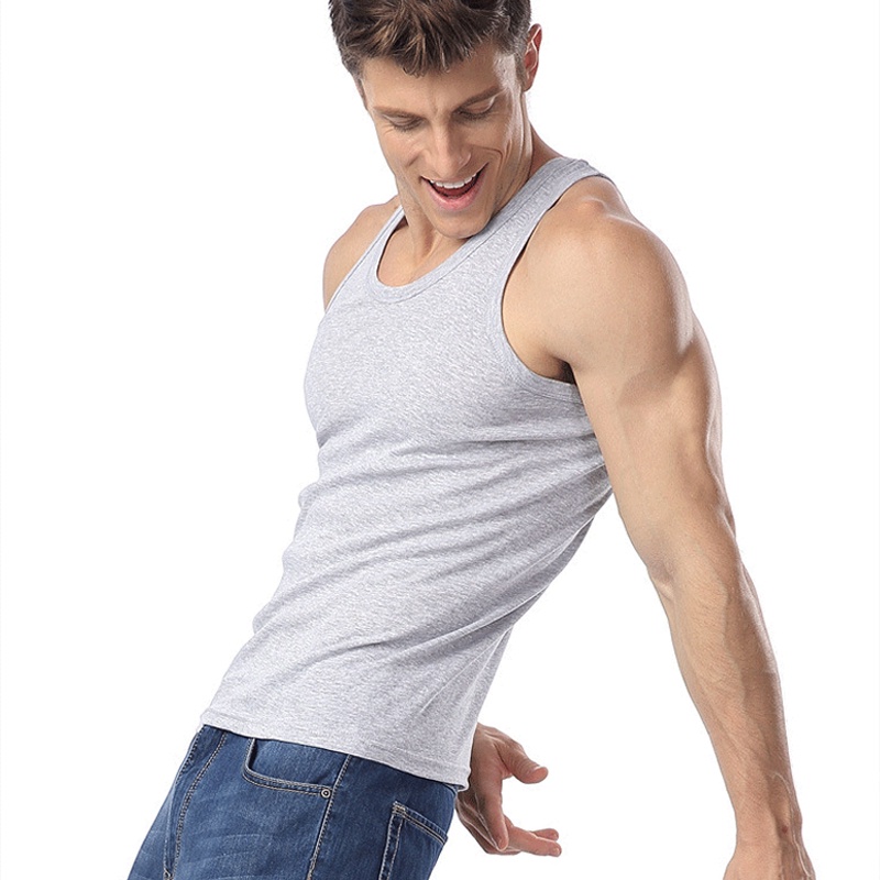 Áo Thun Thể Thao Sát Nách Chất Liệu Cotton Cho Nam