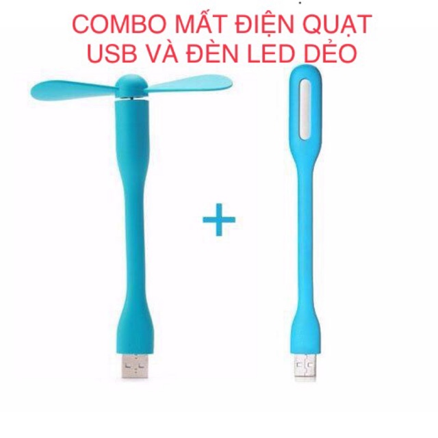 Quat Usb 2 Cánh Và 01 Đèn Led Usb Siêu Sáng