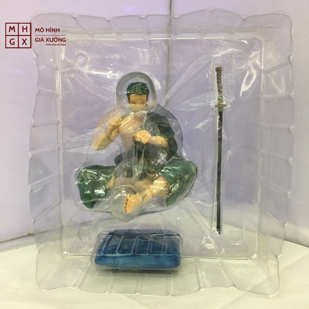 Mô hình Roronoa Zoro POP ngồi lau kiếm lau kiếm Cao 15cm - Figure Tượng Zoro One Piece