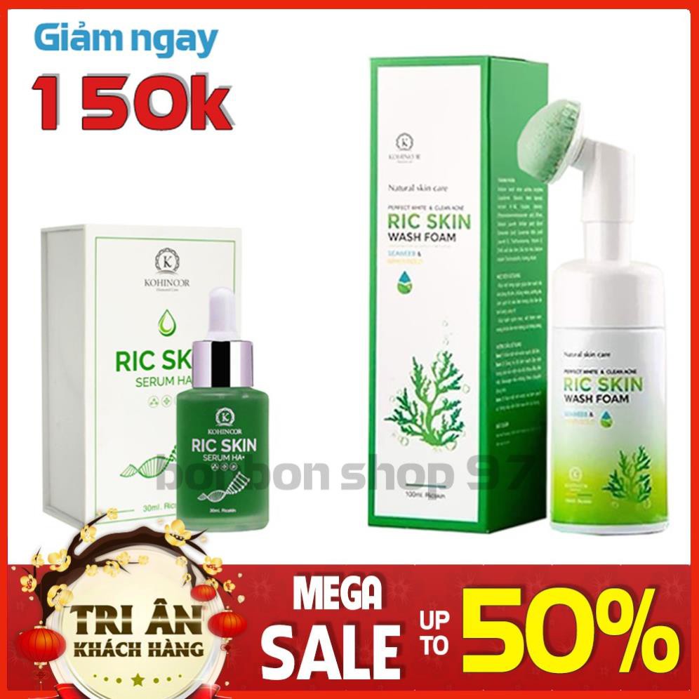 Ric Skin Combo Serum + Sữa rửa mặt Ric Skin Wash Foam