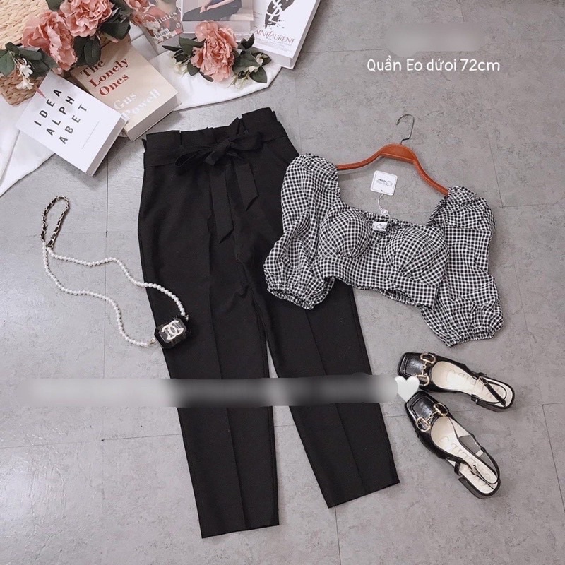 SET ÁO CARO TAY DÀI KÈM QUẦN BAGGY BIGSIZE 60-95KG