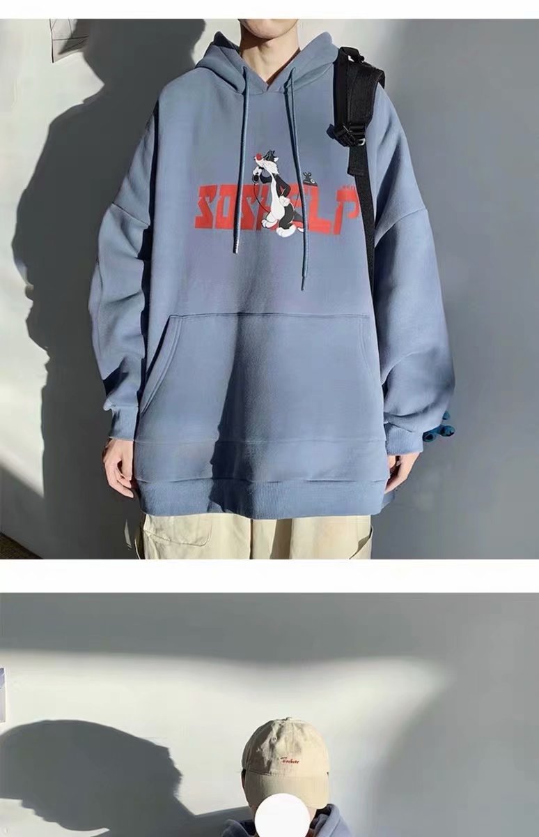 Áo Hoodie Dáng Rộng In Họa Tiết Hoạt Hình Cá Tính Dành Cho Nam | BigBuy360 - bigbuy360.vn