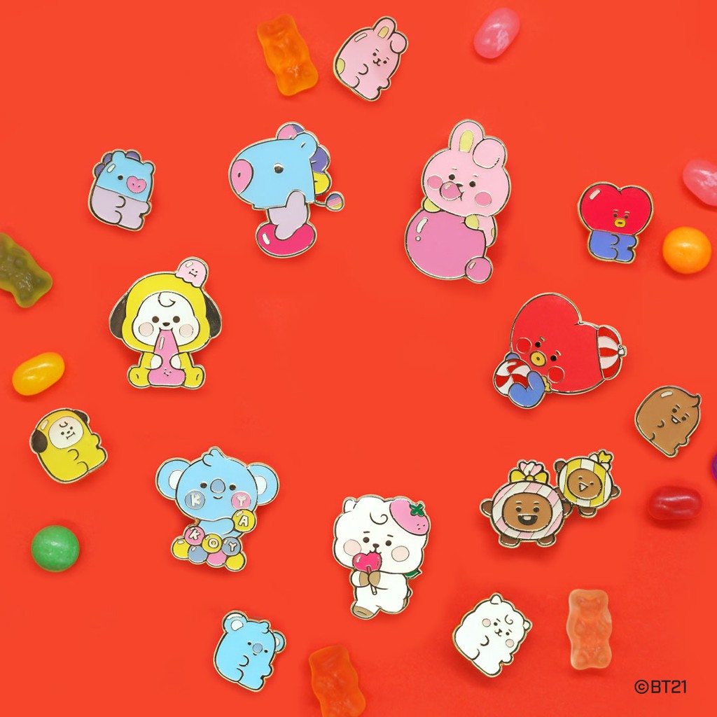 GHIM CÀI BT21 JAPAN METAL PIN BADGE HUY HIỆU CÀI TRÊN QUẦN ÁO, BALO, TÚI XÁCH