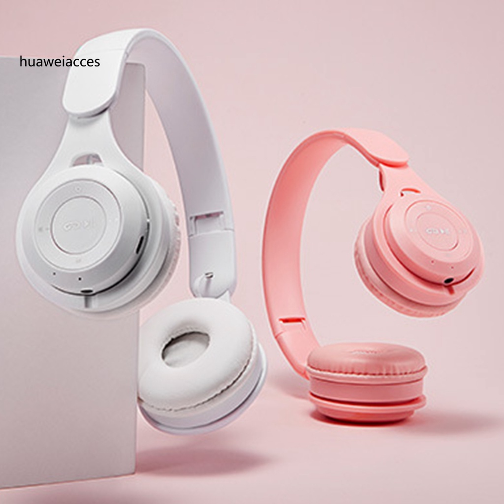 HUA-M6 Wireless Foldable Headset Macarons Heavy Bass Bluetooth Gaming Headphone