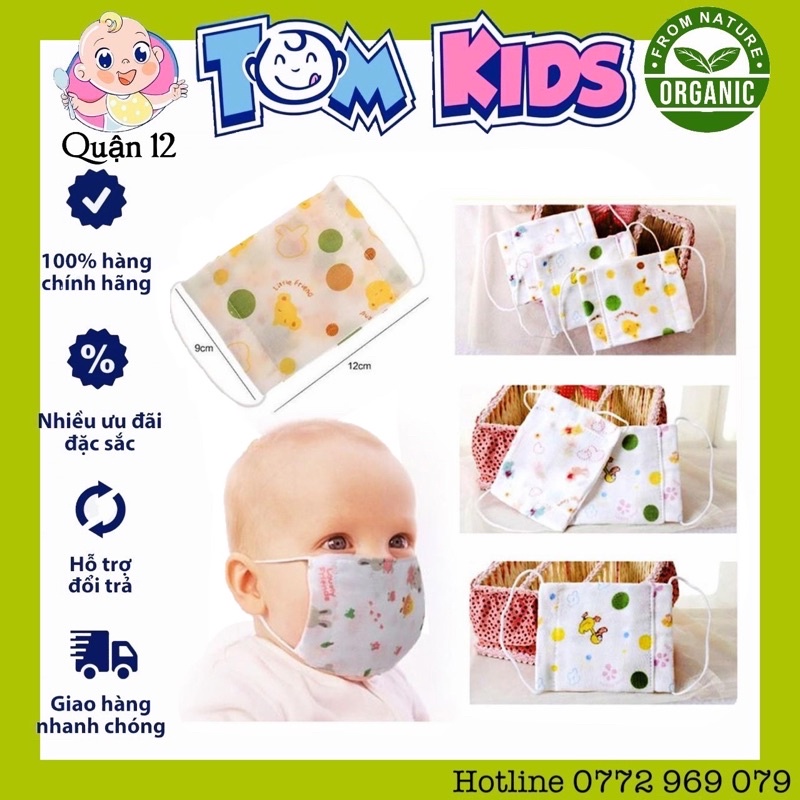 Khẩu Trang Vải Xô Xuất Nhật Cho Bé