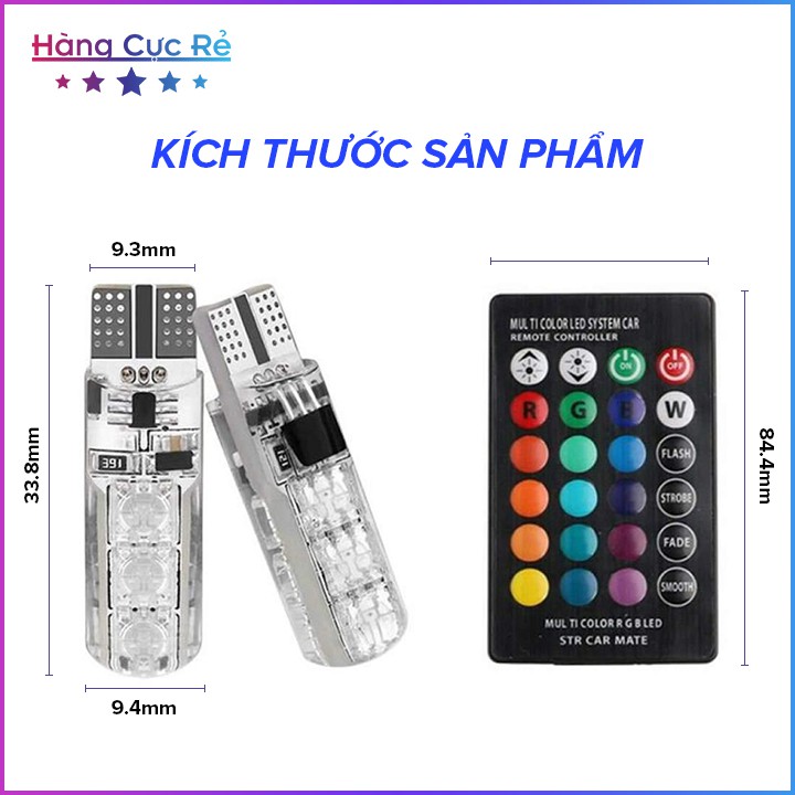 Bộ 2 đèn led xi nhan có remote điều chỉnh được nhiều màu từ xa Freeship - Shop Hàng Cực Rẻ